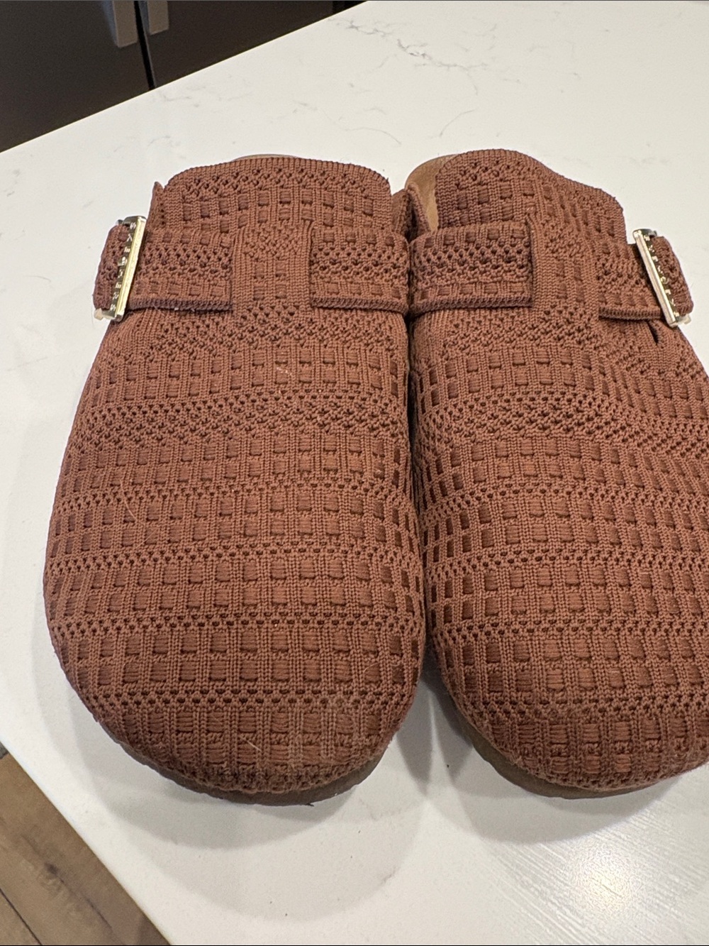 Skechers Women’s Knit Slip-On Loafers in Brown